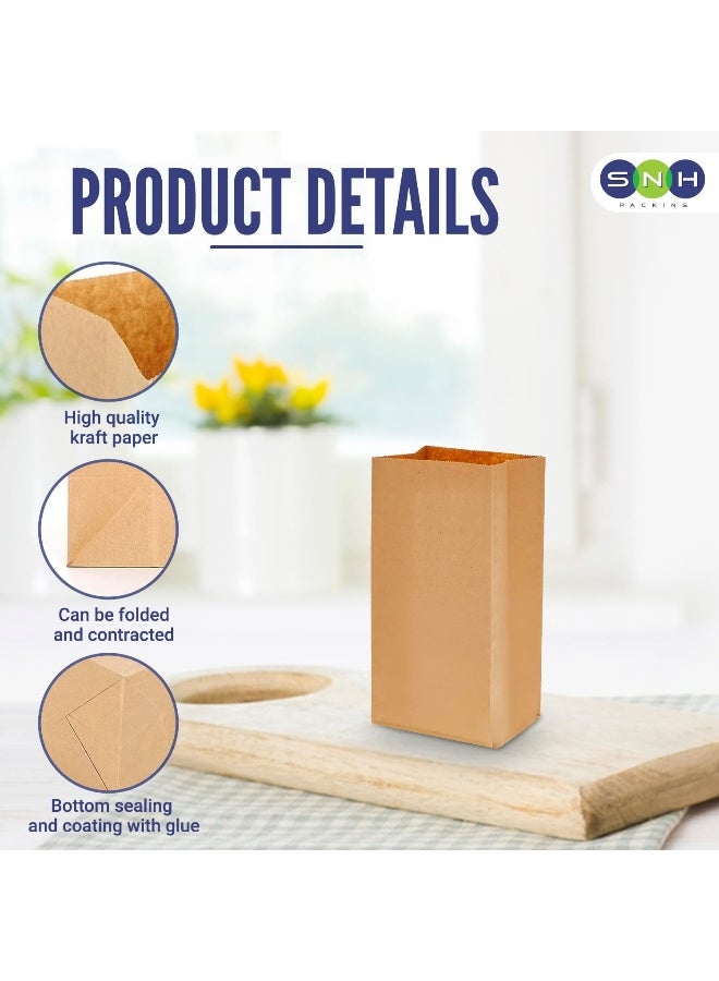 SNH Packing Sos Paper Bag No 4 Extra Small, Party Bags Lunch Flat Bottom Grocery Bags Kraft Treat Bags - 25 Pieces - Image 4